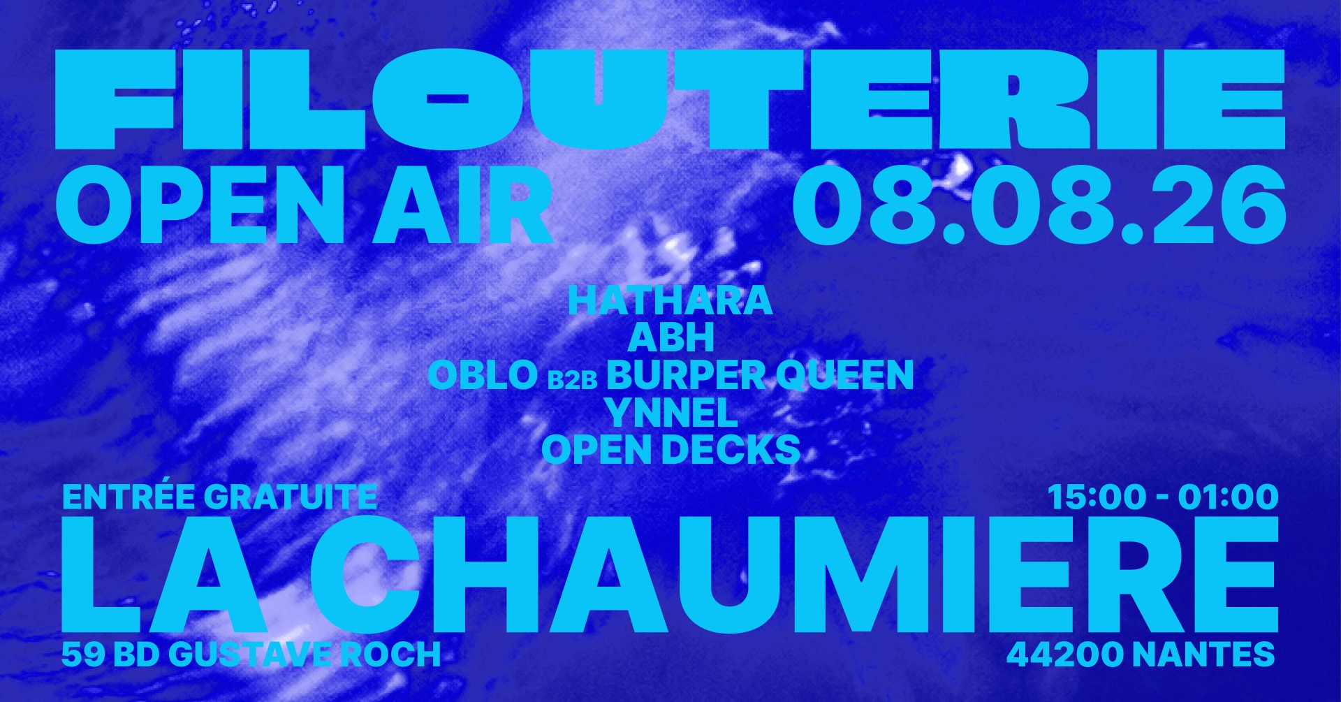 Affiche : Filouterie à la Chaumière: CHAPITRE III / OPEN AIR TECHNO