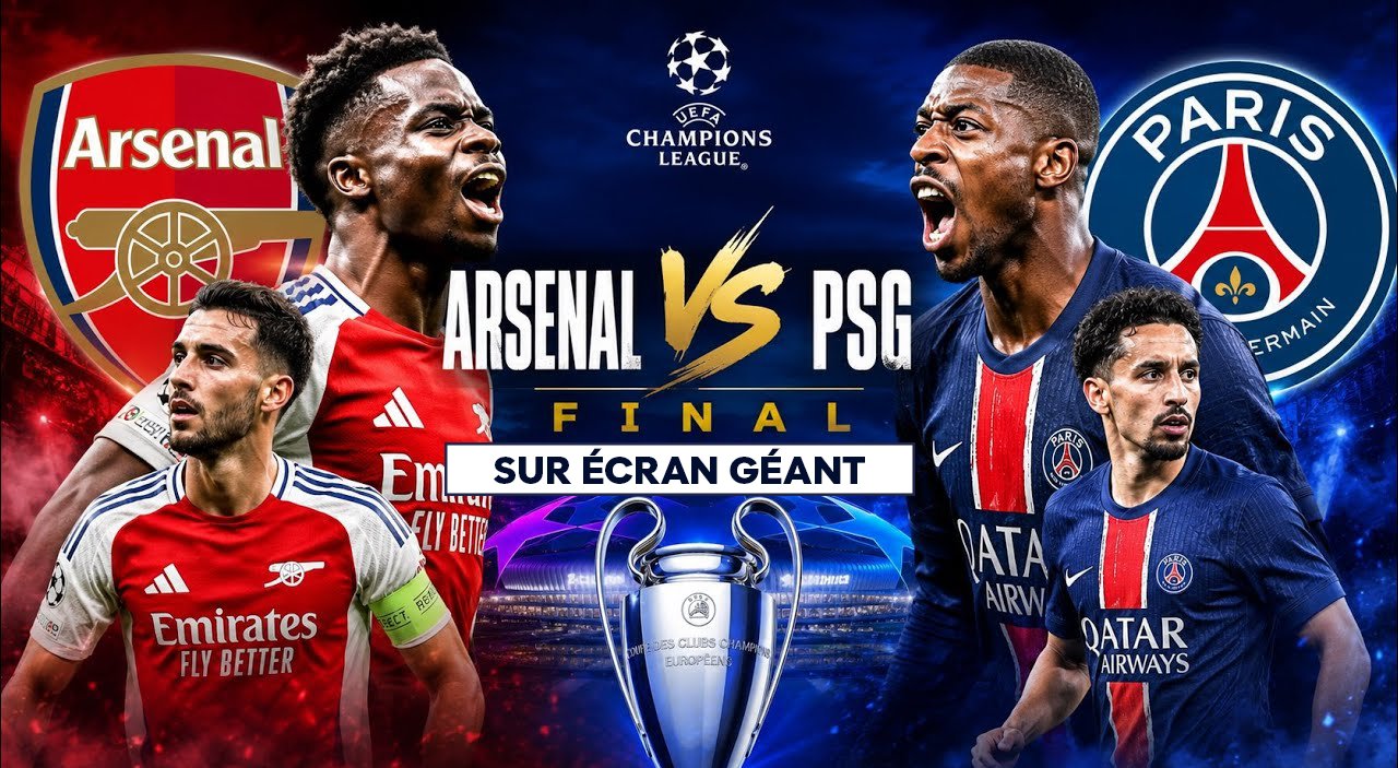 Affiche : PSG - ARSENAL sur Écran Géant pour la Finale de Ligue des Champions 