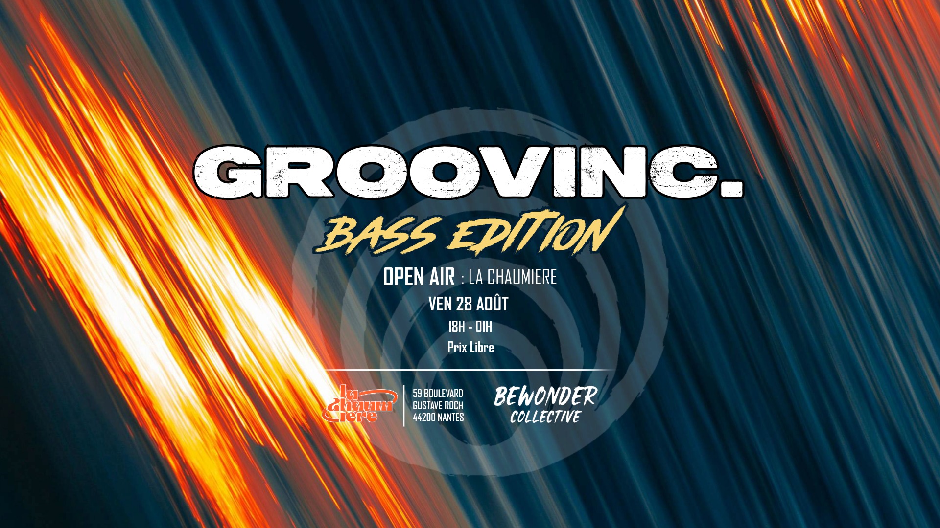 Affiche : OPEN AIR BEWONDER : GROOVINC - BASS EDITION w/ Acidchaser, Brenn, En'noha & Suenomada