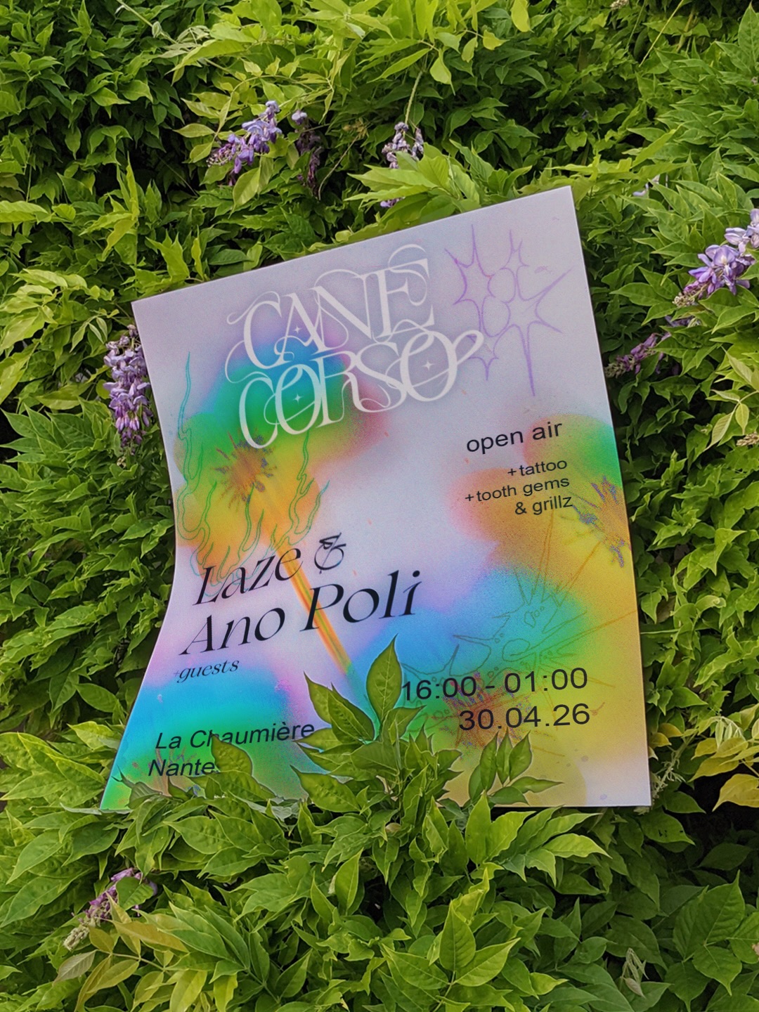 Affiche : Cane Corso : Open Air Laze + Ano Poli (Veille de Jour Férié) à La Chaumière