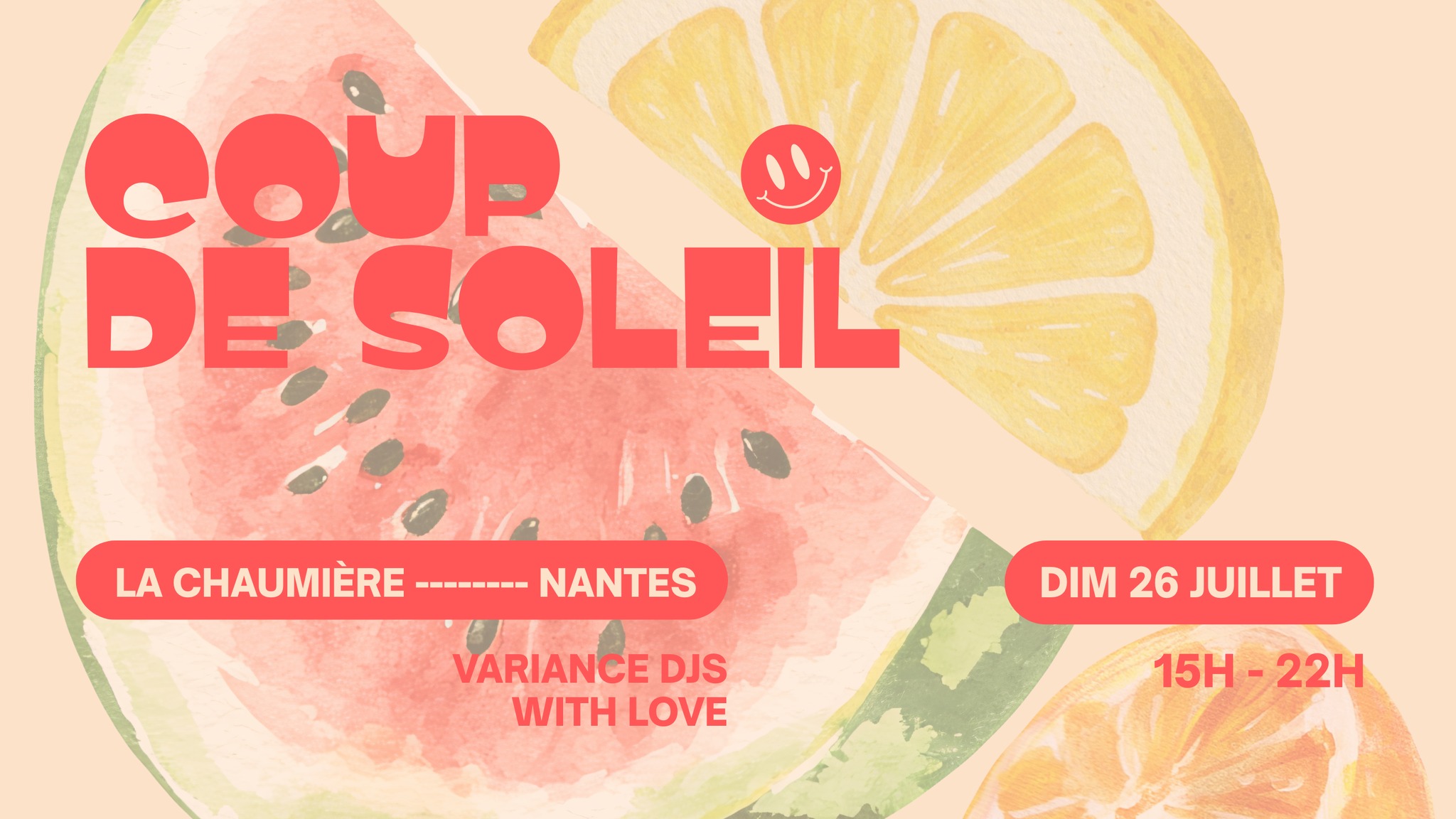 Affiche : ☀️ Coup de Soleil W/ VARIANCE - OPEN AIR TECHNO À LA CHAUMIÈRE