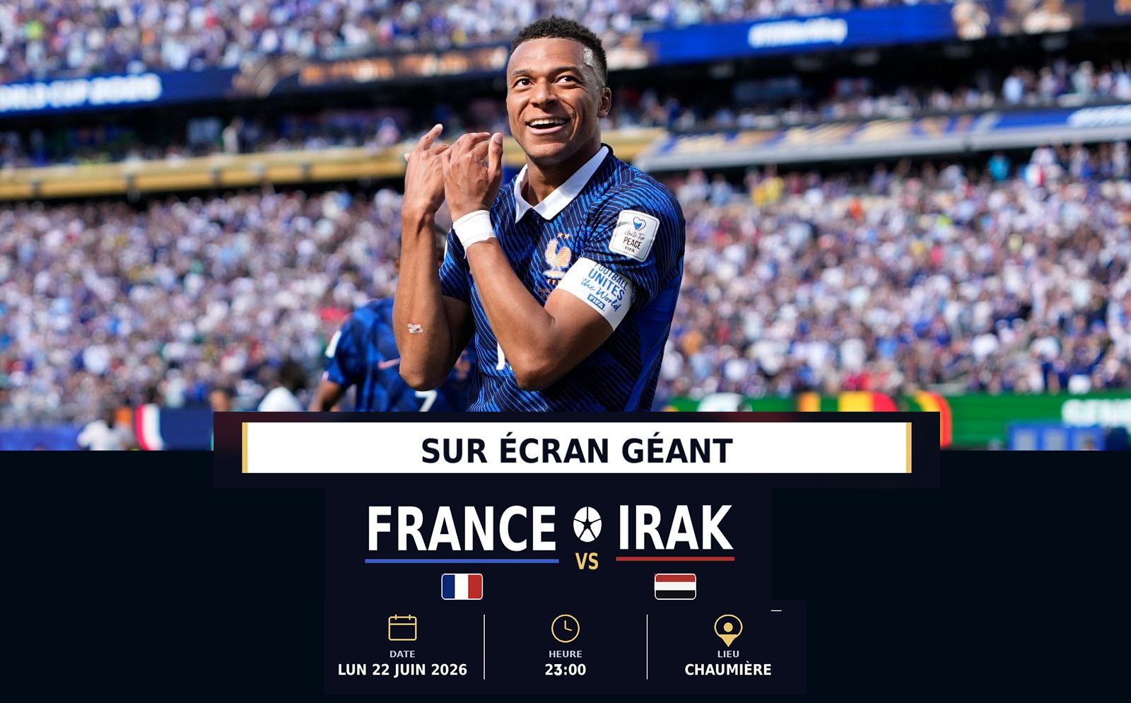 Affiche : France - Irak sur Écran Géant en Open Air