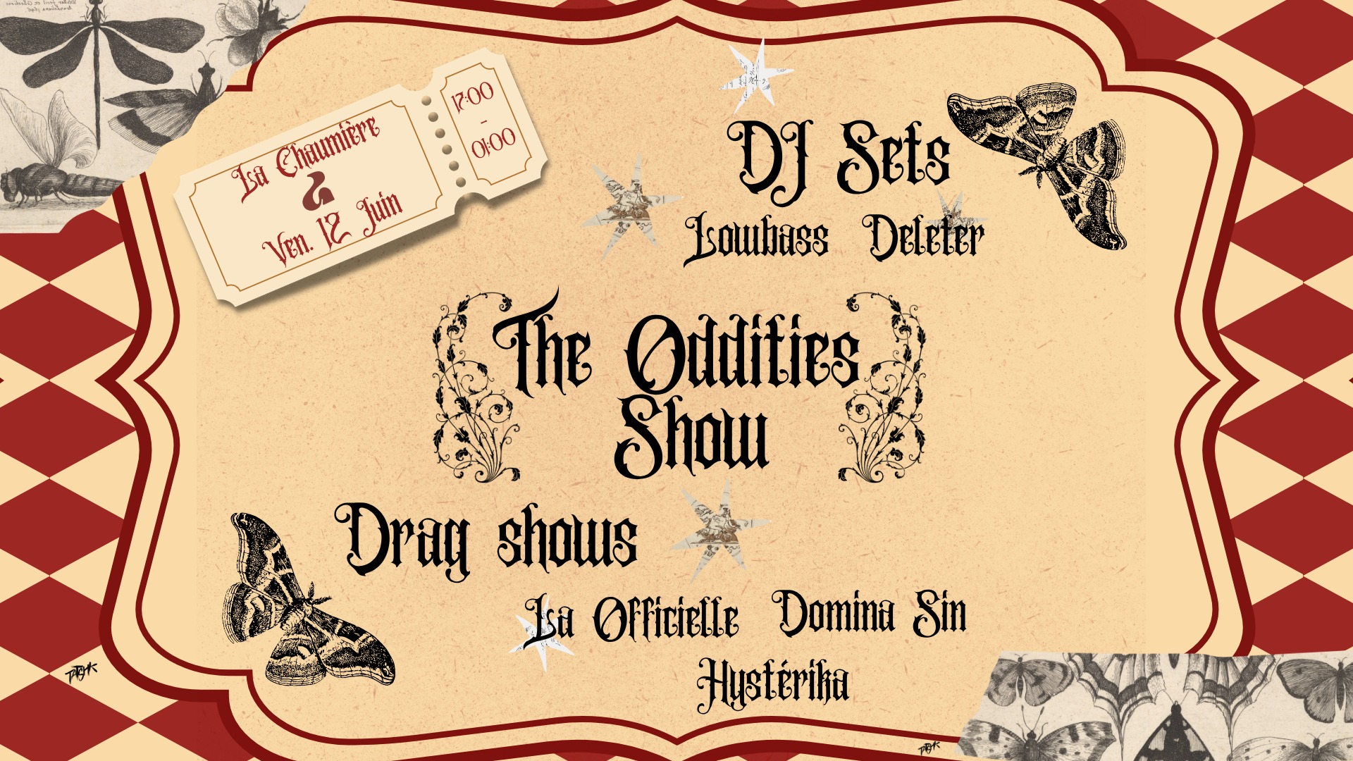 Affiche : The Oddities Show : Drag Show & DJ Set à La Chaumière
